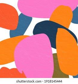 Modern abstract painting. Abstract hand drawn watercolor effect elements. Modern art texture. Contemporary design geometric shapes.