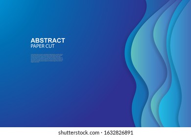 Modern abstract paper cut background vector.