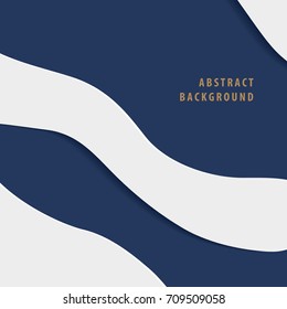 Modern abstract paper cut layer background banner navy blue and white color vector. Background concept.