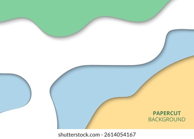 Modern abstract papercut layered background design