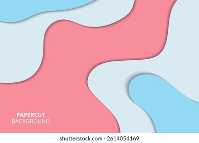 Modern abstract papercut layered background design