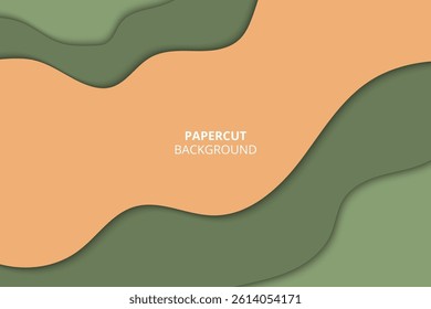 Modern abstract papercut layered background design