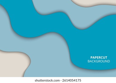 Modern abstract papercut layered background design