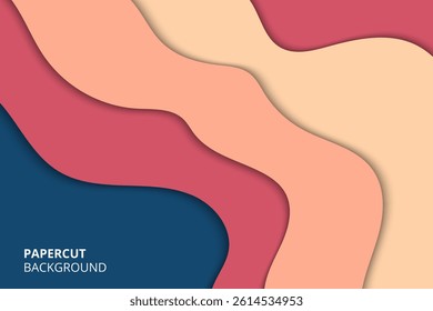 Modern abstract papercut layered background design