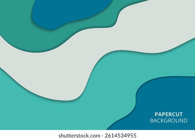 Modern abstract papercut layered background design