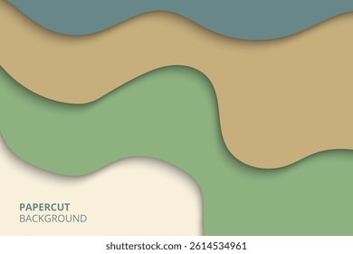 Modern abstract papercut layered background design