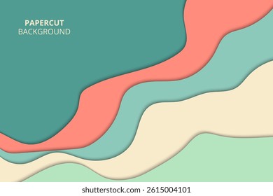 Modern abstract papercut layered background design