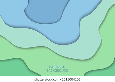 Modern abstract papercut layered background design