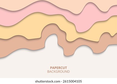 Modern abstract papercut layered background design