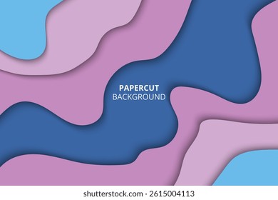 Modern abstract papercut layered background design