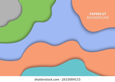 Modern abstract papercut layered background design