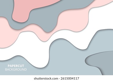 Modern abstract papercut layered background design
