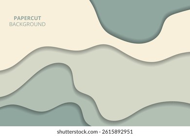Modern abstract papercut layered background design