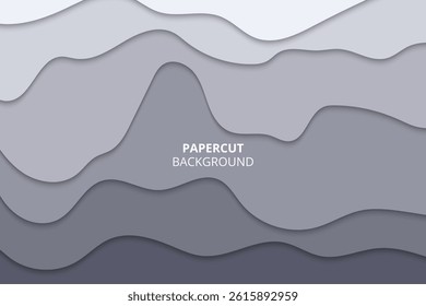 Modern abstract papercut layered background design