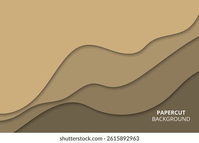 Modern abstract papercut layered background design