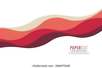 Modern abstract papercut style elegant background design. Modern color papercut.