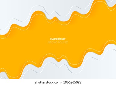 Modern abstract papercut style elegant background design. flowing liquid illustration for website template, banner. Smooth art simple paper cut