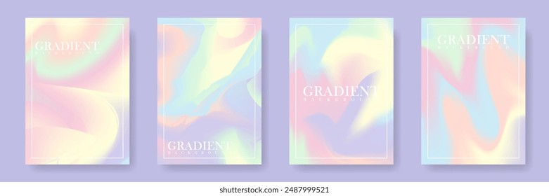 Modern abstract pastel color gradient poster cover design template