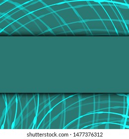 Modern abstract pattern with banner on green background.