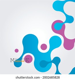 Modern abstract pattern with blue molecules together. Medical research