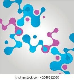 Modern abstract pattern with blue molecules together. Medical research