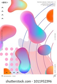 Modern abstract pattern, colorful fluid paint design. Trendy art background. Gradient futuristic shapes. Brochure label, layout flyer, poster, banner vector illustration.
