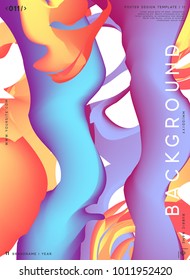 Modern abstract pattern, colorful fluid paint design. Trendy art background. Gradient futuristic shapes. Brochure label, layout flyer, poster, banner vector illustration.