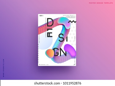 Modern abstract pattern, colorful fluid paint design. Trendy art background. Gradient futuristic shapes. Brochure label, layout flyer, poster, banner vector illustration.