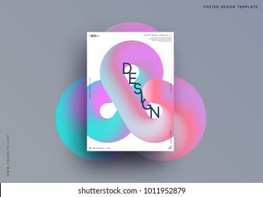Modern abstract pattern, colorful fluid paint design. Trendy art background. Gradient futuristic shapes. Brochure label, layout flyer, poster, banner vector illustration.