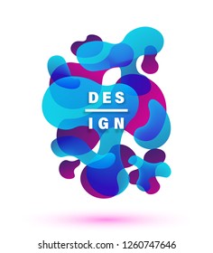 Modern abstract pattern, colorful fluid paint design. Fluid shapes composition. Blue, pink, yellow, green placard poster template. Futuristic design posters. Vector illustration.