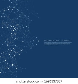 Modern abstract pattern with connection dna. Abstract molecule structure. Vector dna structure. Connection concept. Future medical technology. Chemistry, biology, medicine