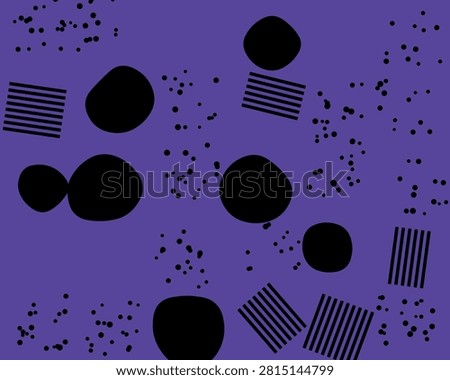 Modern abstract pattern featuring hand drawn blotches and line arrangements. Versatile print ready graphic for fashion stationery textile and interior wall decor.