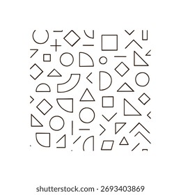 A modern abstract pattern featuring minimalist geometric shapes with clean lines ideal for backgrounds and contemporary designs