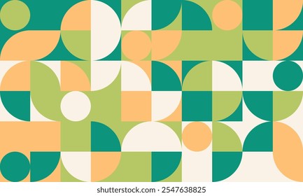 Modern abstract pattern with geometric shapes and seamless repetition. Great for trendy textile designs, poster backgrounds, or creative artwork covers.