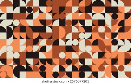 Modern abstract pattern with geometric shapes and seamless repetition. Great for trendy textile designs, poster backgrounds, or creative artwork covers.