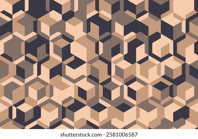 Modern abstract pattern with geometric shapes and seamless repetition. Great for trendy textile designs, poster backgrounds, or creative artwork covers.