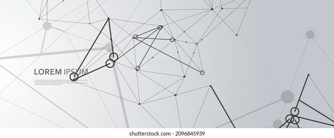 Patrón abstracto moderno con moléculas se conectan sobre el fondo de la luz. Estructura de conexión de red. Estructura de conexión luminosa. Estructura molecular. Patrón vectorial. Elemento de diseño
