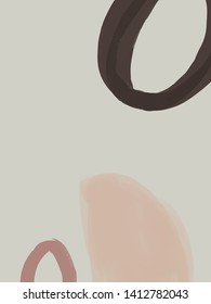 Modern abstract pattern with shapes, pastel aesthetic colors elements. Contemporary fashion collage. Freehand simple art in minimalism style