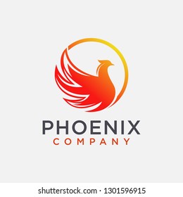 Modern abstract phoenix logo icon vector template on white background