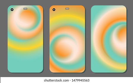 Modern abstract phone covers set. Cool gradient shapes composition. Futuristic design.