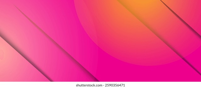 Modern abstract pink background with diagonal line. Simple graphic design element. Futuristic concept. Horizontal banner template with space for your text. Vector