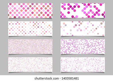 Modern abstract pink dot pattern banner background template set - vector graphic design