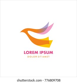 modern abstract playful bird logo