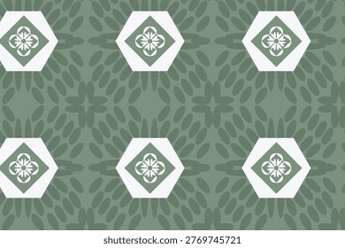 Modern abstract polygon geometric floral seamless pattern with angular botanical shapes in muted tones, suitable for wallpaper, textile printing, packaging, and contemporary surface applications