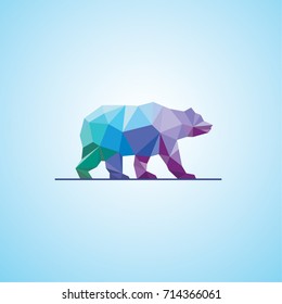 Modern Abstract Polygonal Geometric Bear  