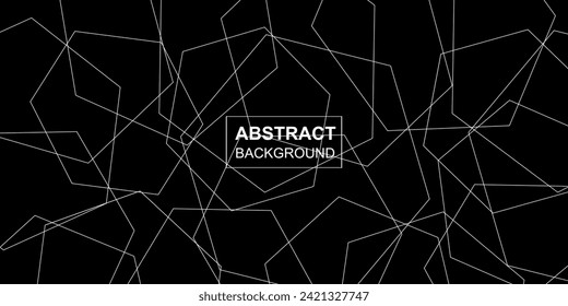 Moderna línea poligonal abstracta sin fisuras de brutalismo fondo negro. Diseño de afiches de plantilla de ilustración de vector