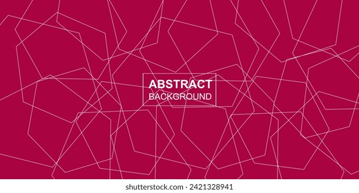 Modern abstract polygonal line seamless brutalism pink magenta background. Vector illustration template banner poster design Adlı Stok Vektör