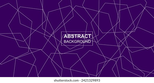 Moderne abstrakte polygonale Linie, nahtloser Brutalismus, violetter Hintergrund. Vektorgrafik-Vorlagenbanner-Design