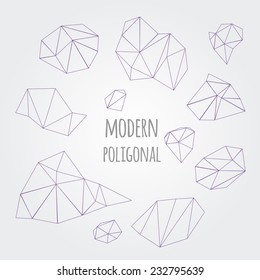 modern abstract polygonal shapes objects