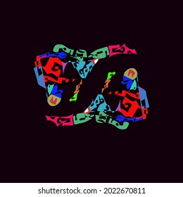 Modern abstract pose with abstract shapes. Line art drawing style.contemporary human silhouette.Vector EPS. 